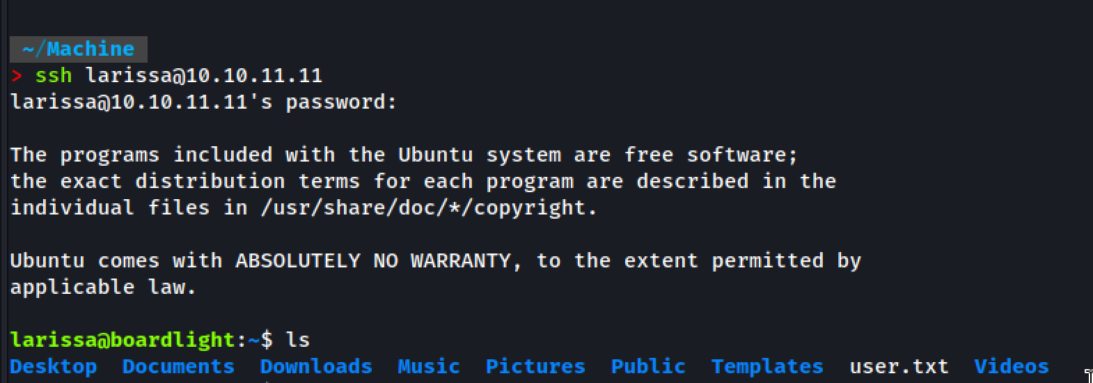 SSH into machine